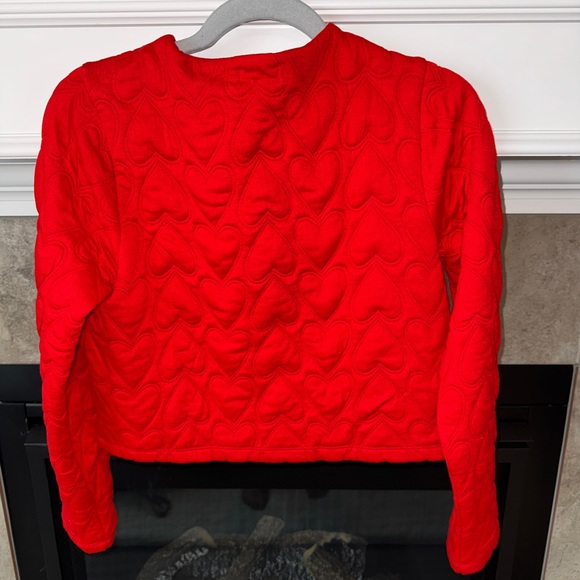 Red Quilted Heart Button-Up Jacket - Picture 2 of 3